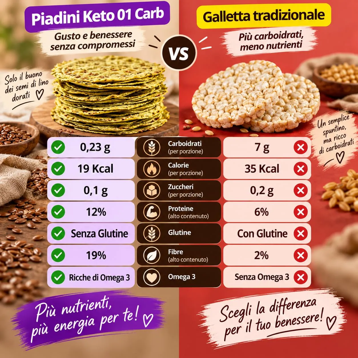 Keto 01 Carb piadini keto 13x17g 0,23g carboidrati