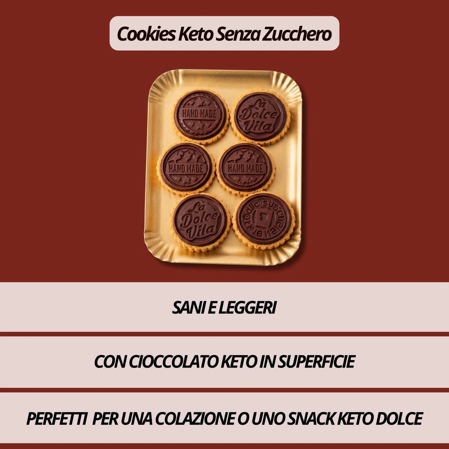 Keto 01 Carb Ciocco Cookies Cioccolato Tondi 240g senza zucchero