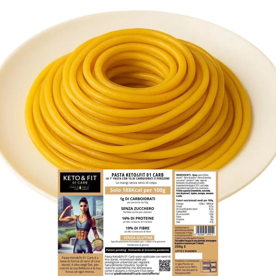 Keto 01 Carb Bucatini pasta keto 250g artigianale