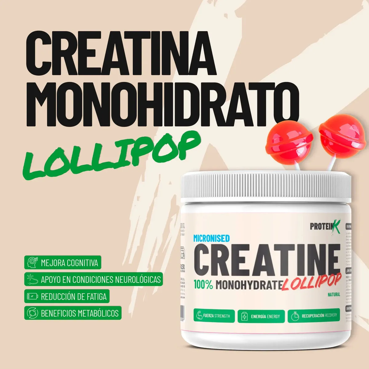 Protein K creatina monoidrato gusto lollipop forza