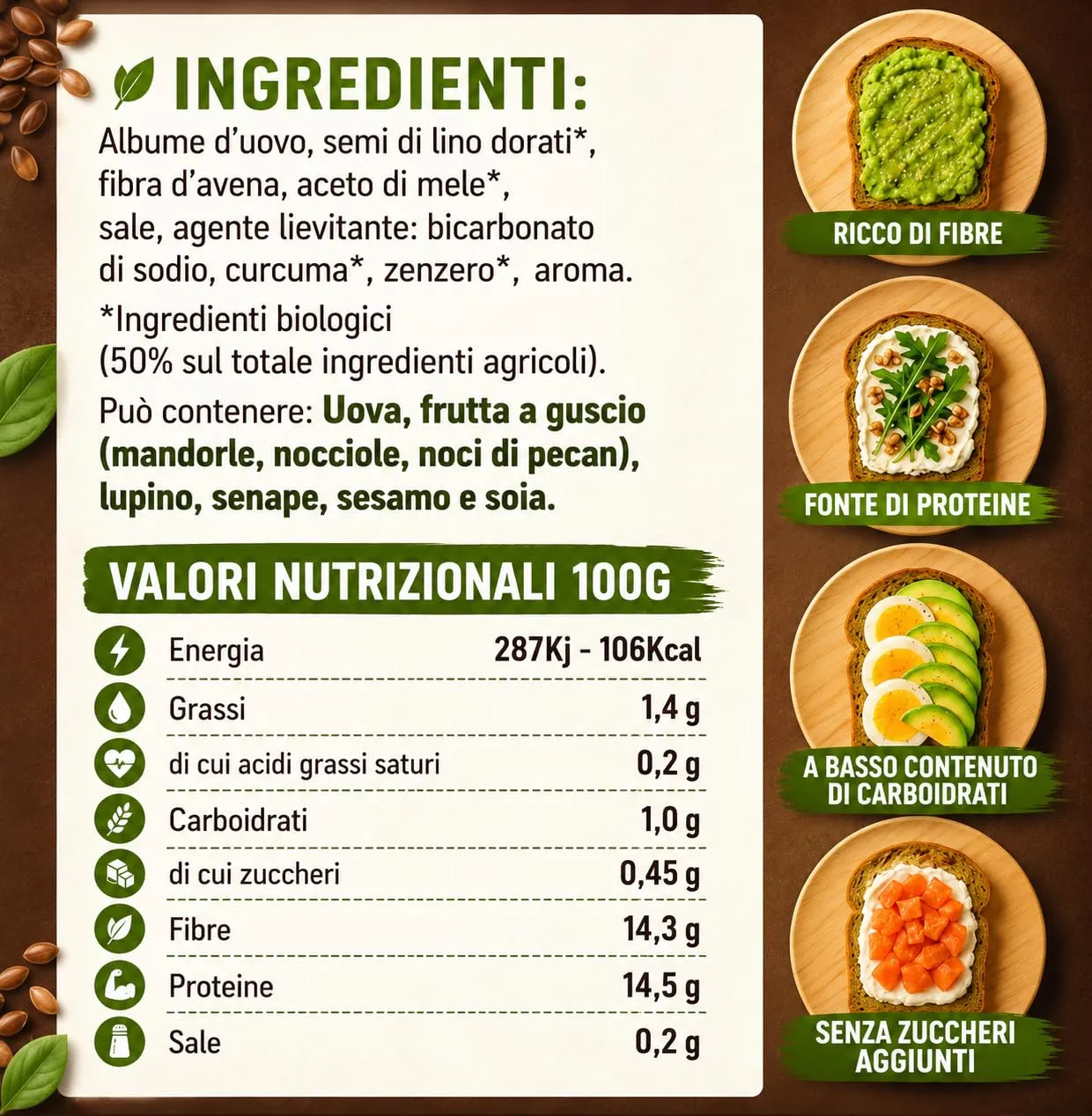 Keto 01 Carb pan bauletto 350g 1g carboidrati senza glutine