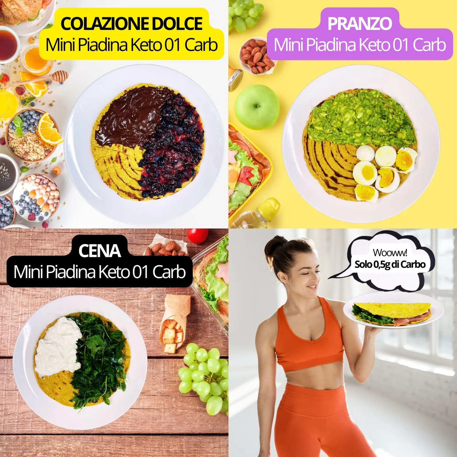 Keto 01 Carb mini piadina keto 5x45g 0,5g carboidrati