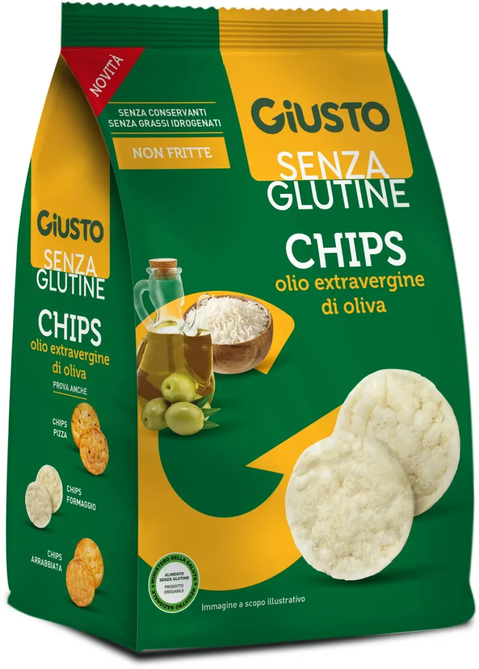 Giusto Chips snack senza glutine 40 g olio evo