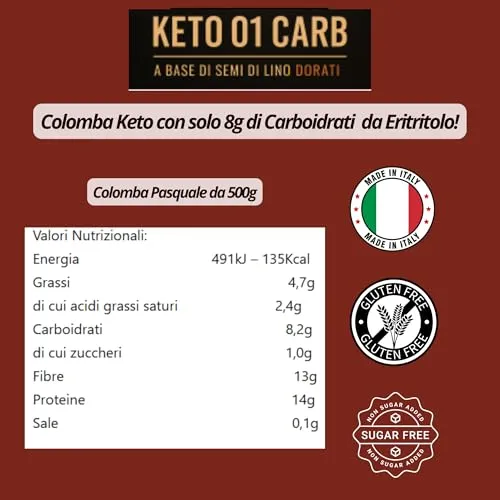 Keto 01 Carb Colomba Cioccolato 500g senza zucchero