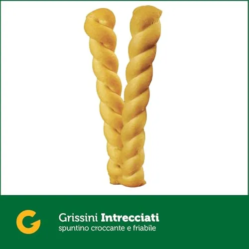 Giusto Grissini Intrecciati senza glutine ricchi di fibre 180 g