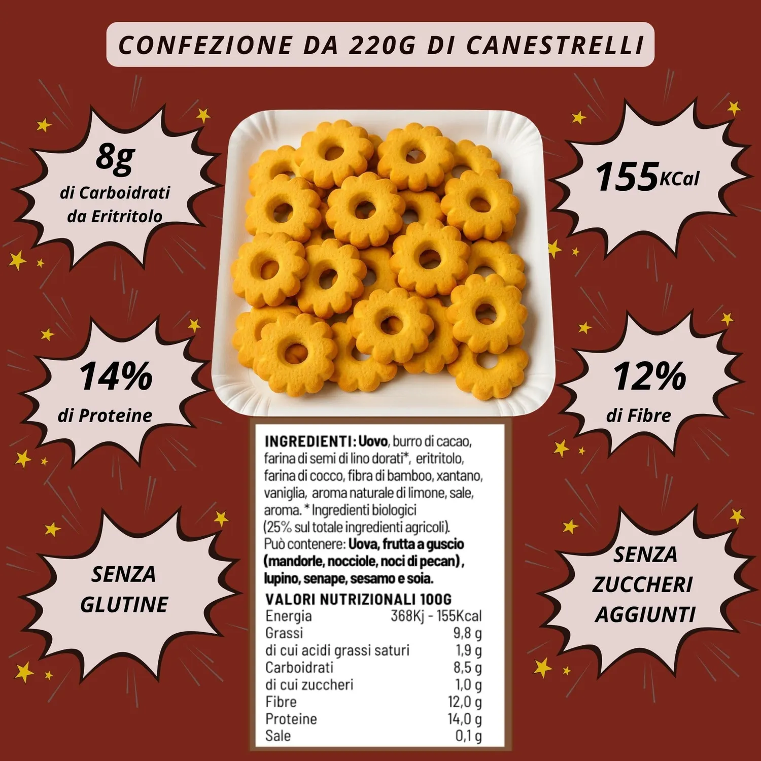 Keto 01 Carb Box Degustazione Colazione box 6 pezzi senza zucchero