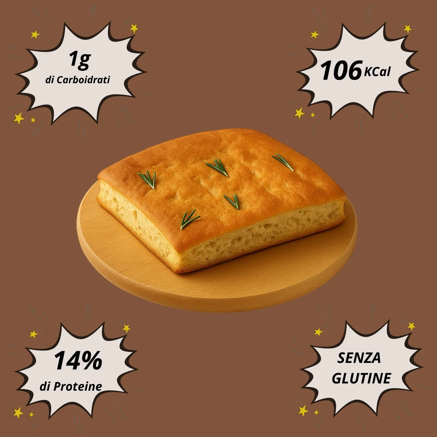 Keto 01 Carb Focaccia Proteica focaccia 350g senza glutine