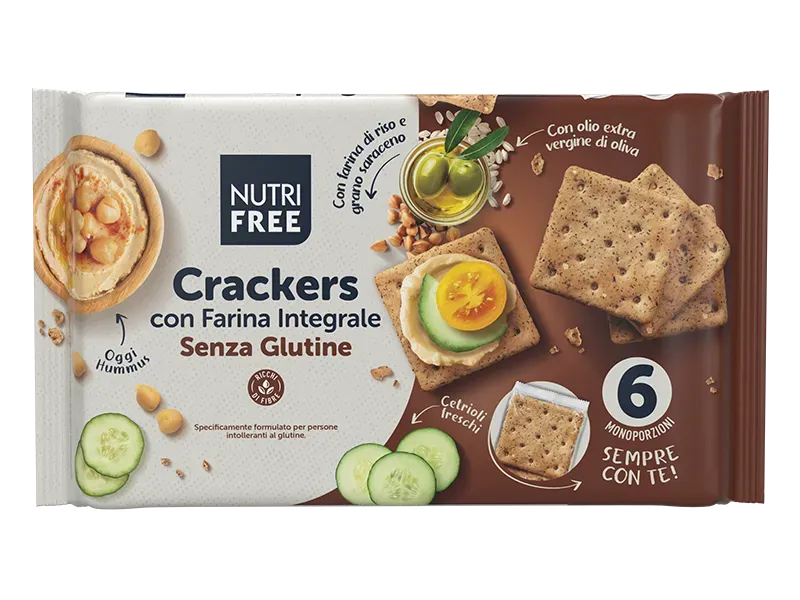 Nutrisi Crackers Farina Integrale Senza Glutine 6 Pezzi