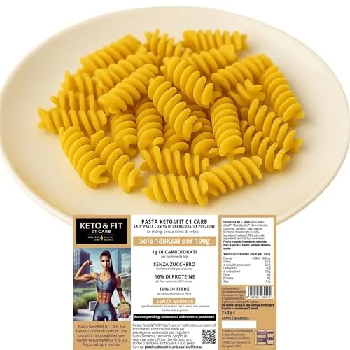 Keto 01 Carb Fusilli pasta keto senza glutine 250 g