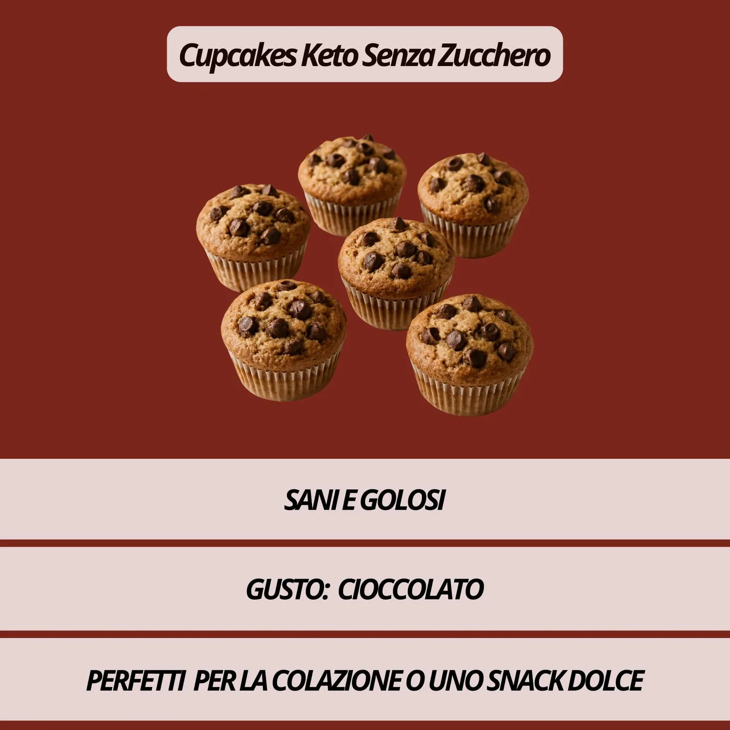 Keto 01 Carb Cupcake Cioccolato 6x50g senza zucchero