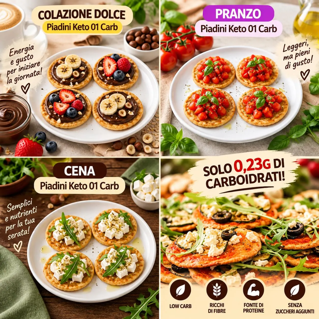 Keto 01 Carb piadini keto 13x17g 0,23g carboidrati