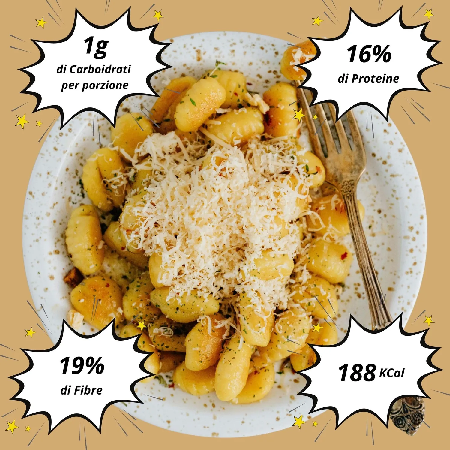 Keto 01 Carb Gnocchi 250g 1g carb proteici