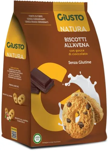 Giusto Natura biscotti avena cioccolato senza glutine 250 g