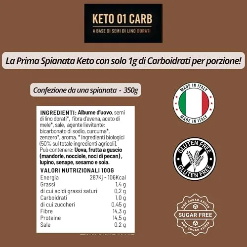 Keto 01 Carb Focaccia Proteica focaccia 350g senza glutine
