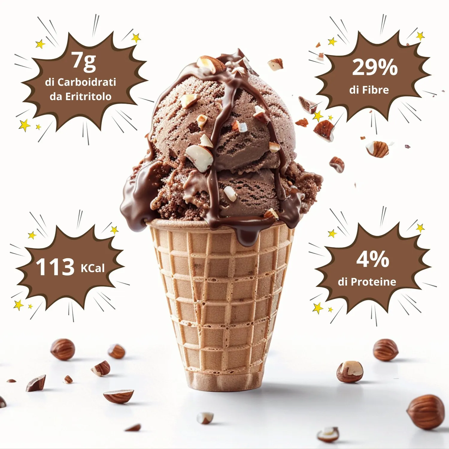 Keto 01 Carb Gelato al Bacio 400g senza zucchero vegan
