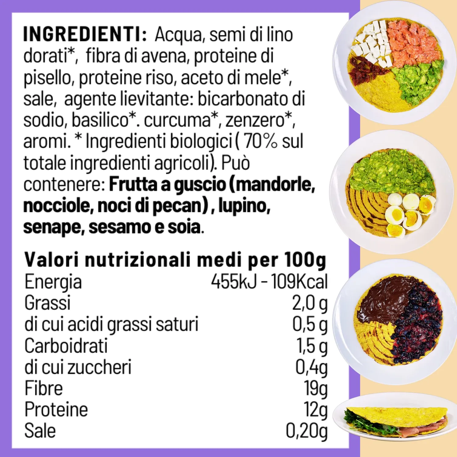 Keto 01 Carb Piadina Keto 3x75g senza glutine 1g carb