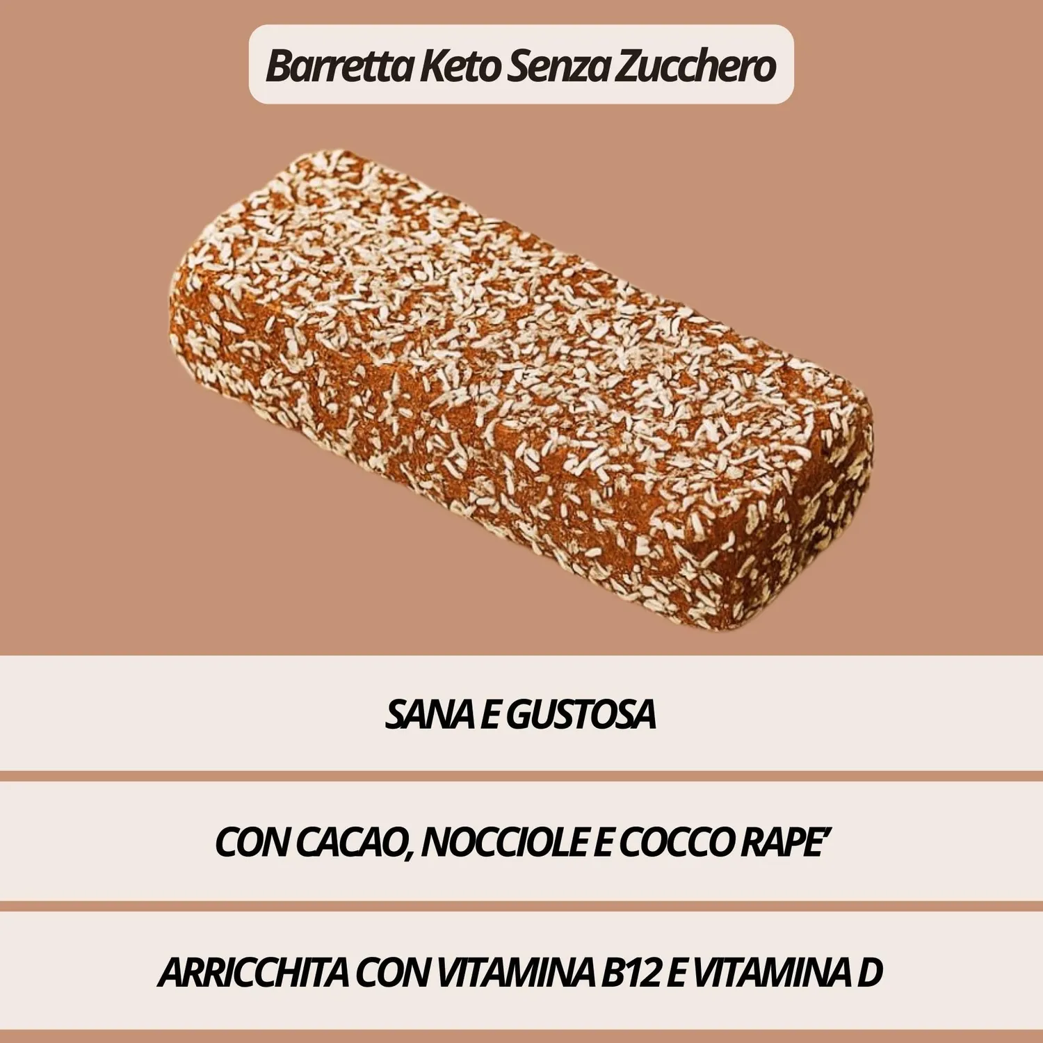 Keto 01 Carb Barrette cioccolato cocco senza zucchero 3x70 g
