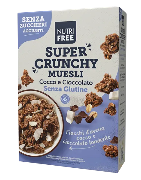 Nutrifree Super Crunchy Muesli Cocco e Cioccolato senza zuccheri