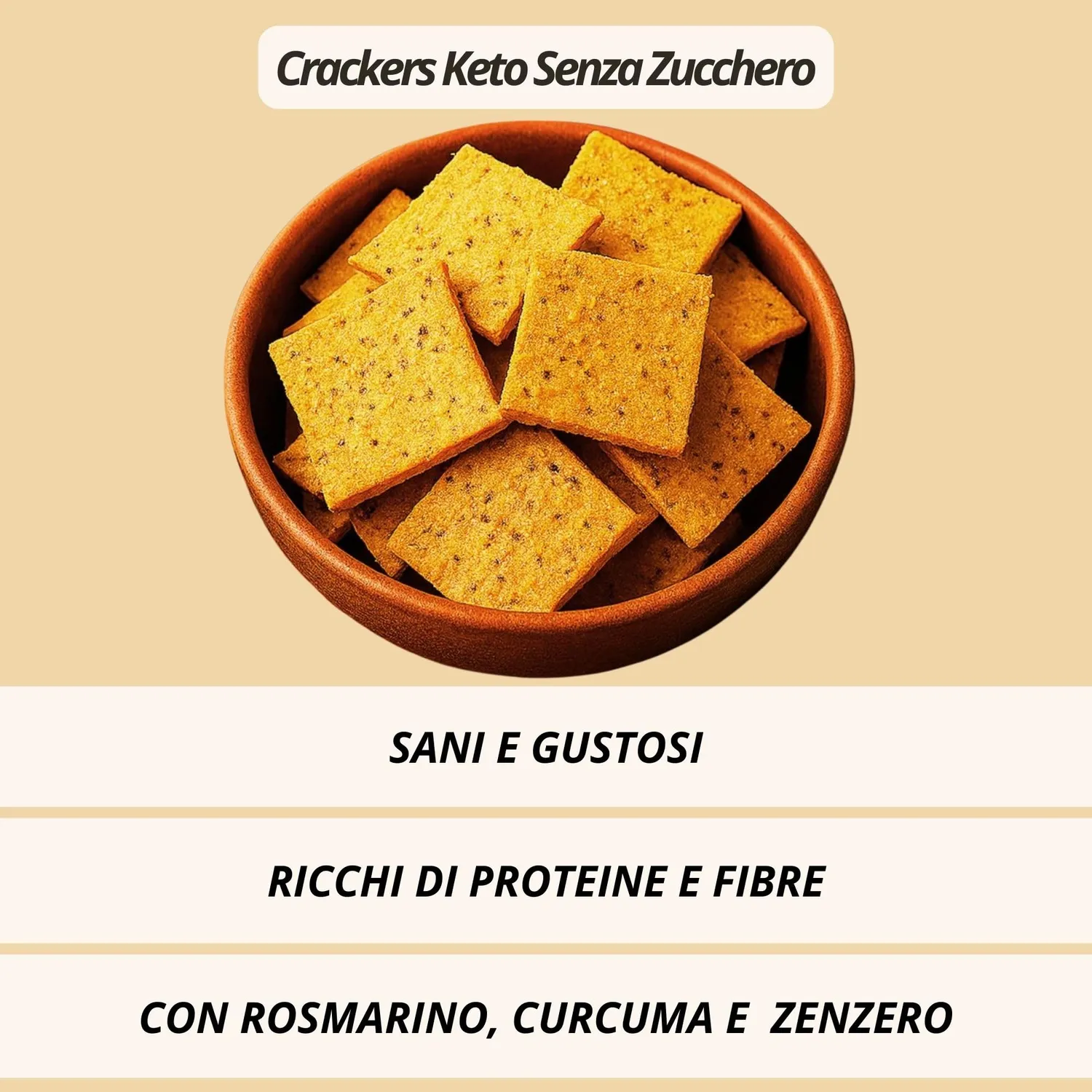 Keto 01 Carb Crackers Rosmarino 200g senza glutine
