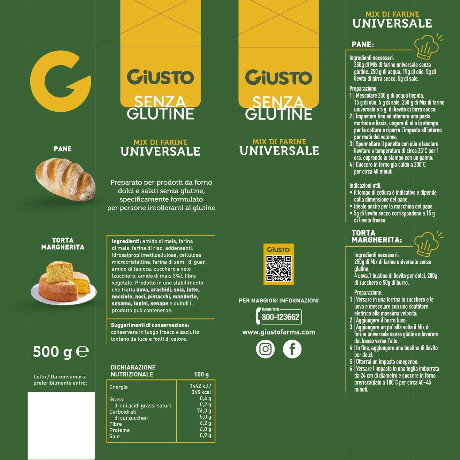 Giusto Mix Universale preparato senza glutine 500 g