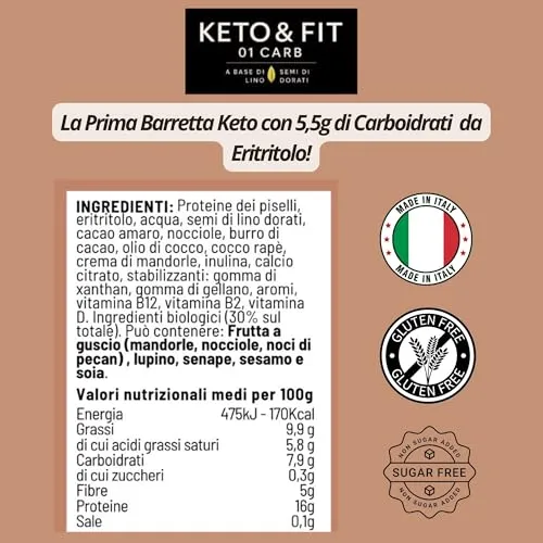 Keto 01 Carb Barrette cioccolato cocco senza zucchero 3x70 g