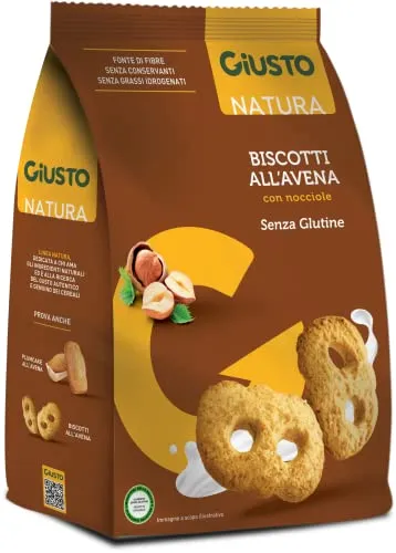 Giusto Natura biscotti avena nocciole senza glutine 250 g