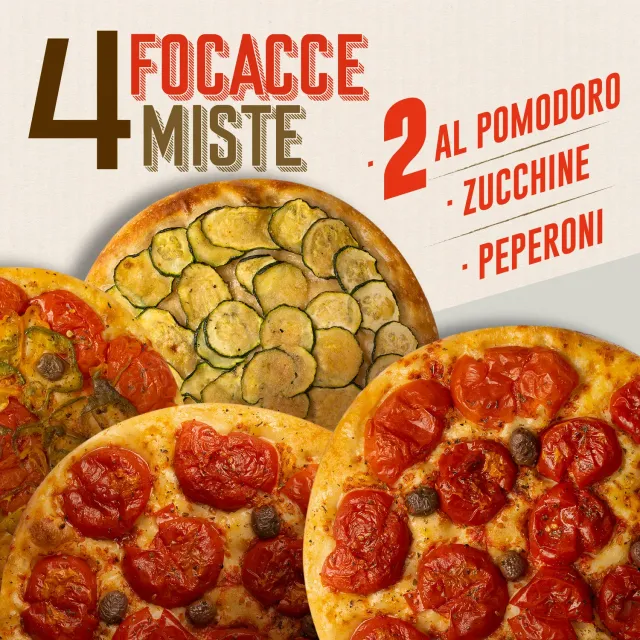 SanNicò Box 4 Focacce Baresi 2 classiche zucchine peperoni