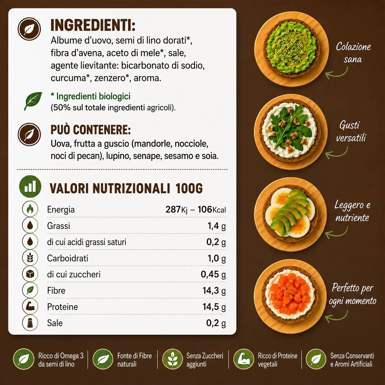 Keto 01 Carb pan rosetta 3x120g 1g carboidrati senza glutine