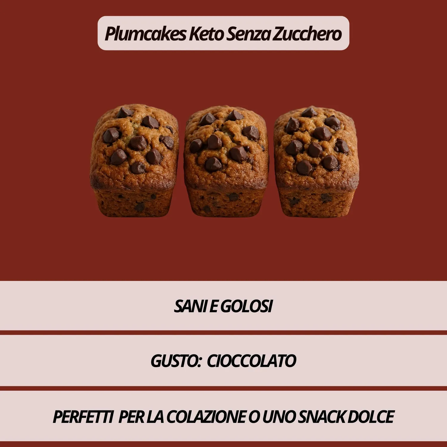 Keto 01 Carb plumcake cioccolato 3x100 g senza zucchero