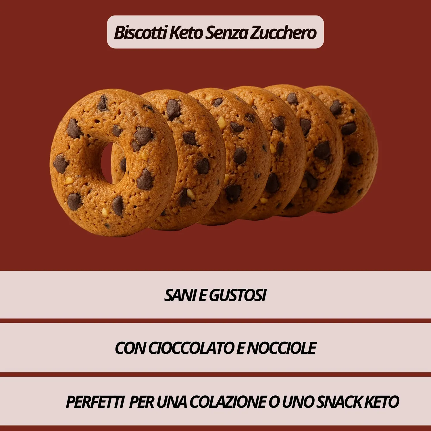 Keto 01 Carb biscotti cioccolato nocciole 300 g keto