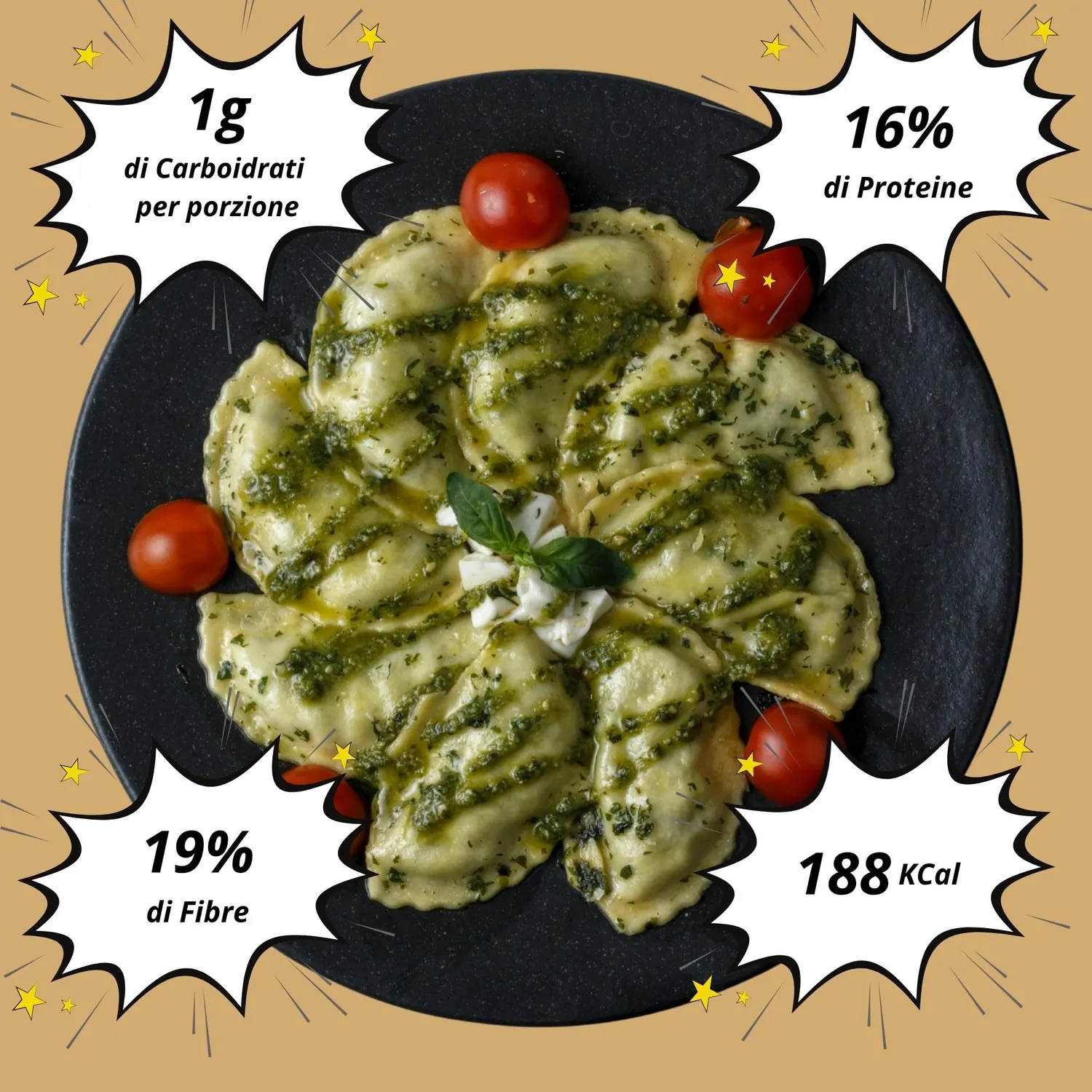 Keto 01 Carb Ravioli pasta keto senza glutine 250 g