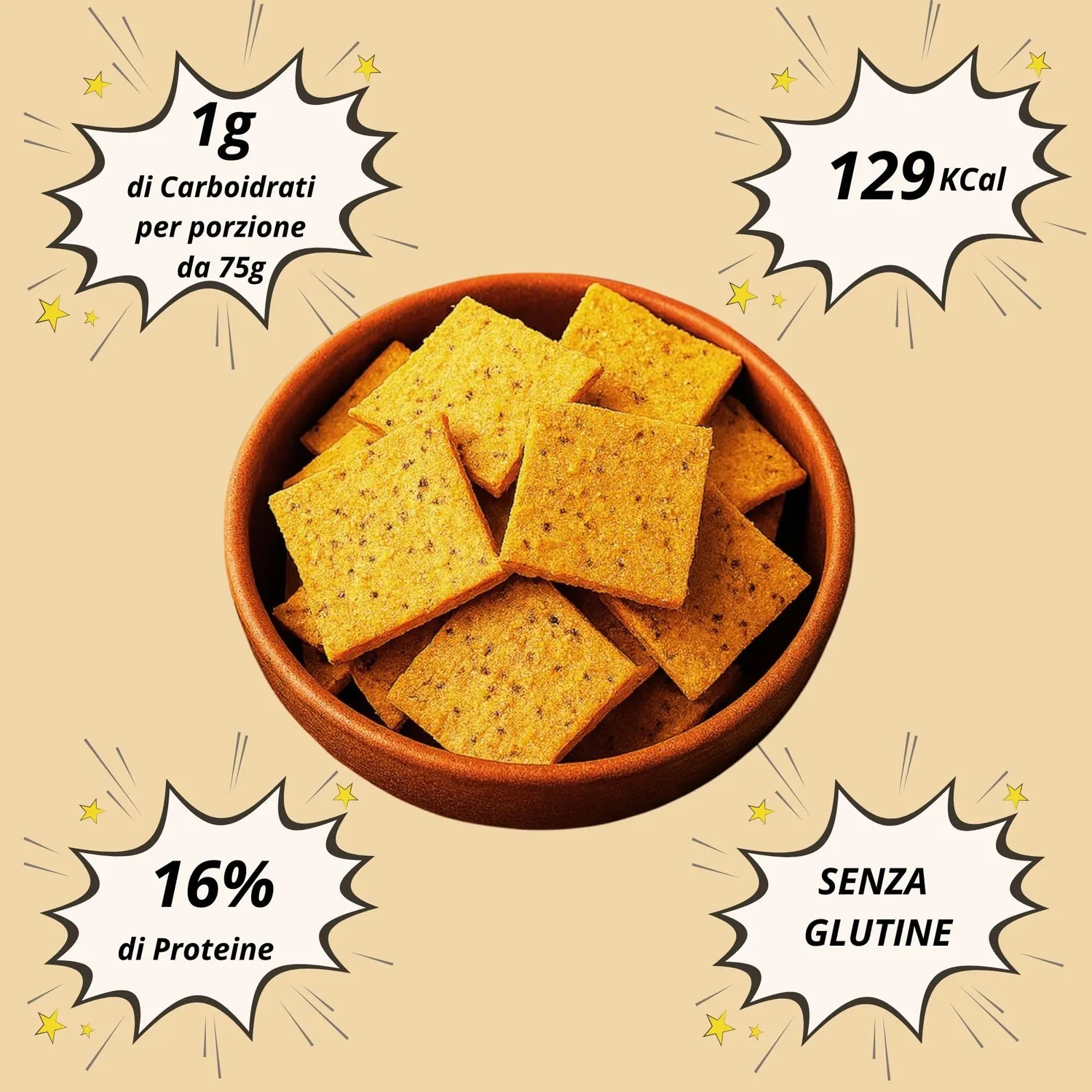 Keto 01 Carb Crackers Rosmarino 200g senza glutine