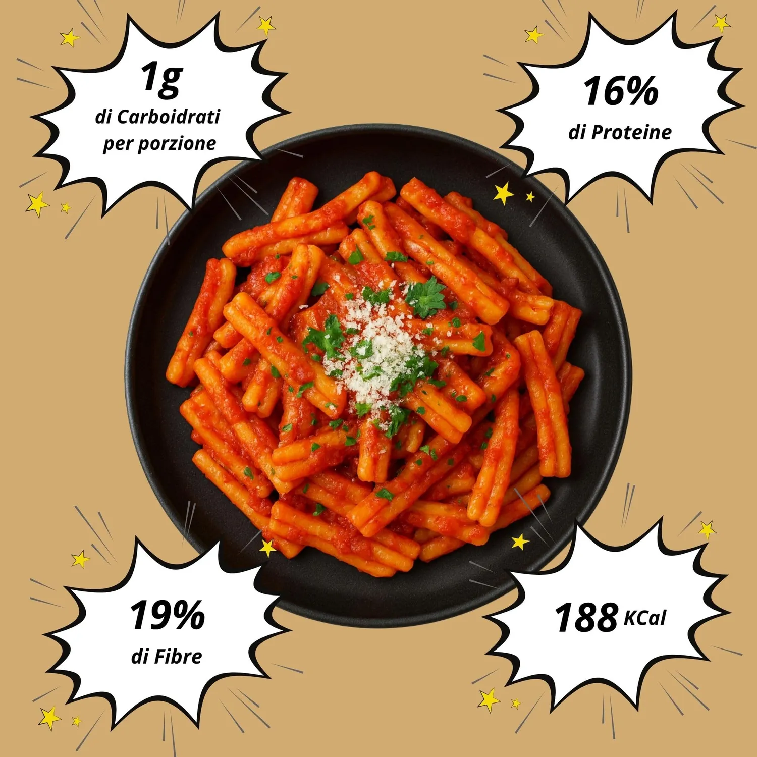 Keto 01 Carb Casarecce pasta keto 250g low carb