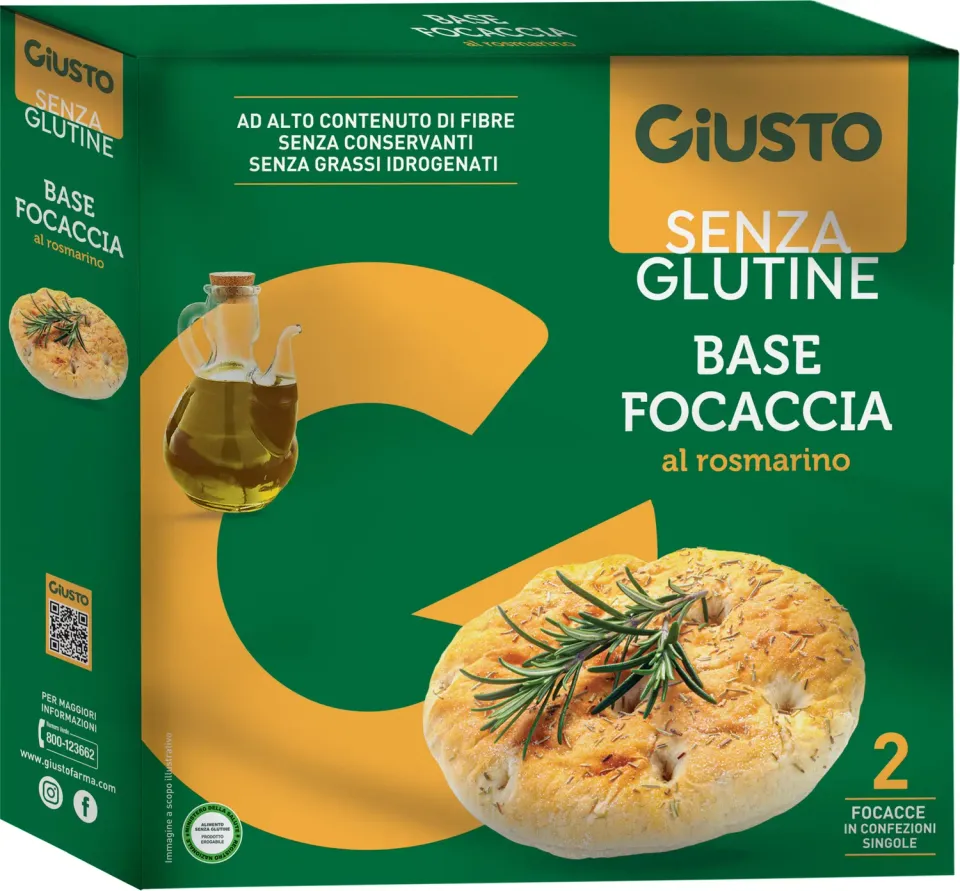 Giusto Base Focaccia al Rosmarino senza glutine 2x140 g