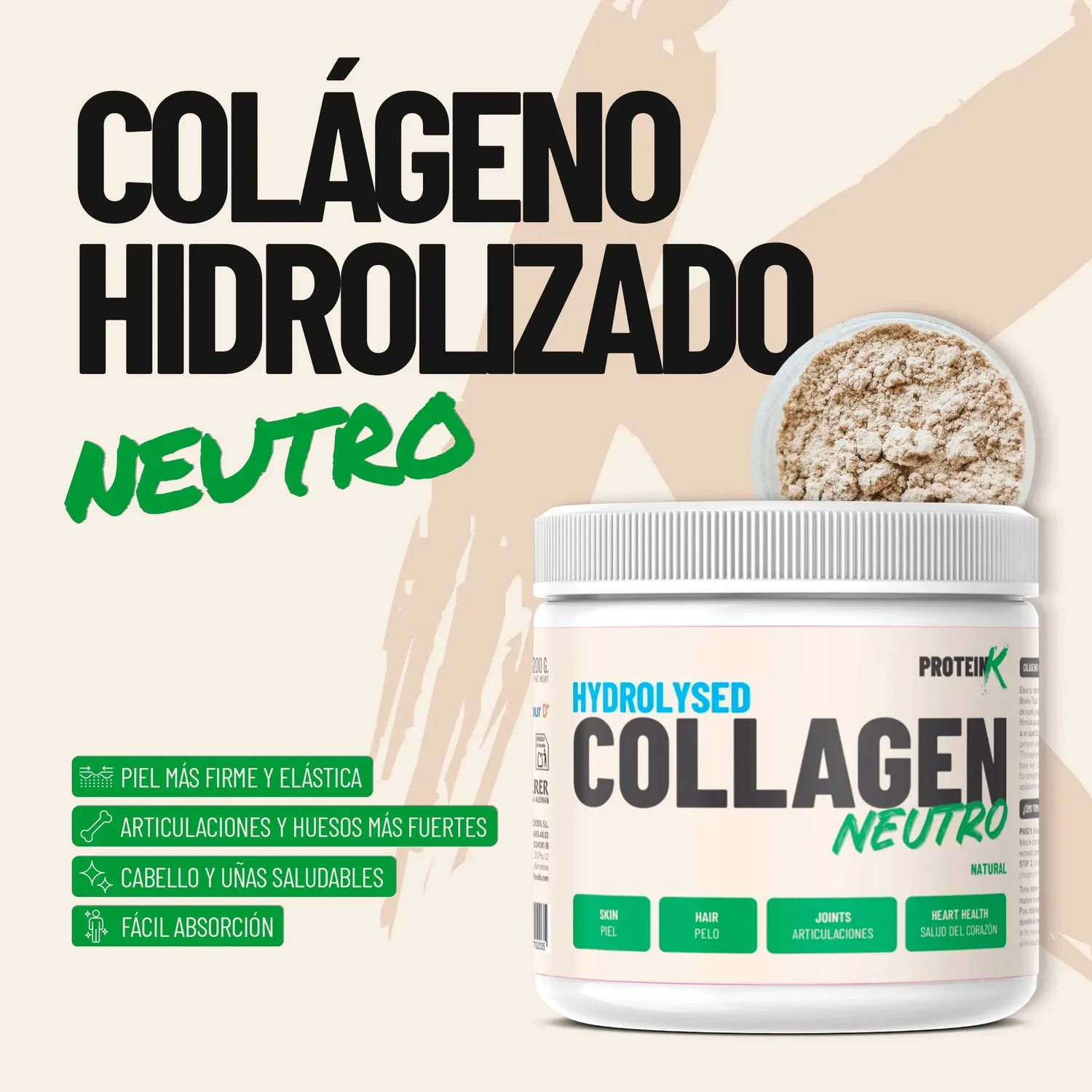 Protein K collagene idrolizzato neutro in polvere puro