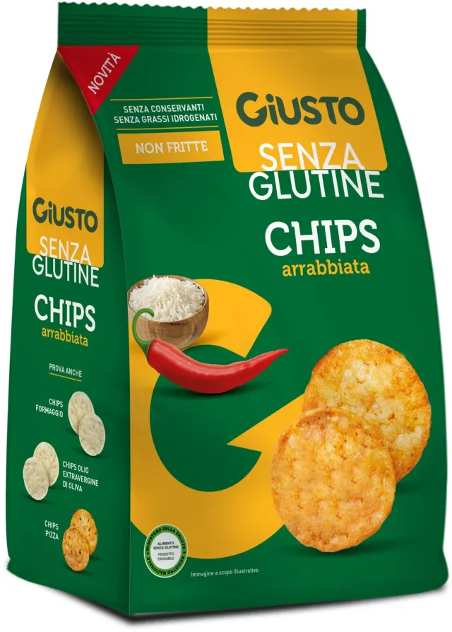 Giusto Chips Arrabbiata snack di riso senza glutine 40 g