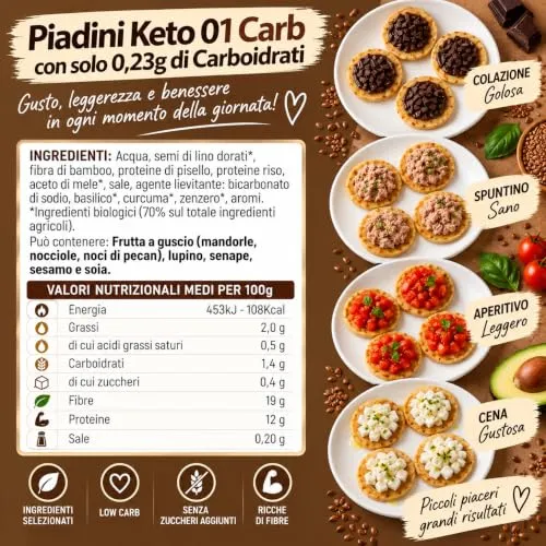 Keto 01 Carb piadini keto 13x17g 0,23g carboidrati