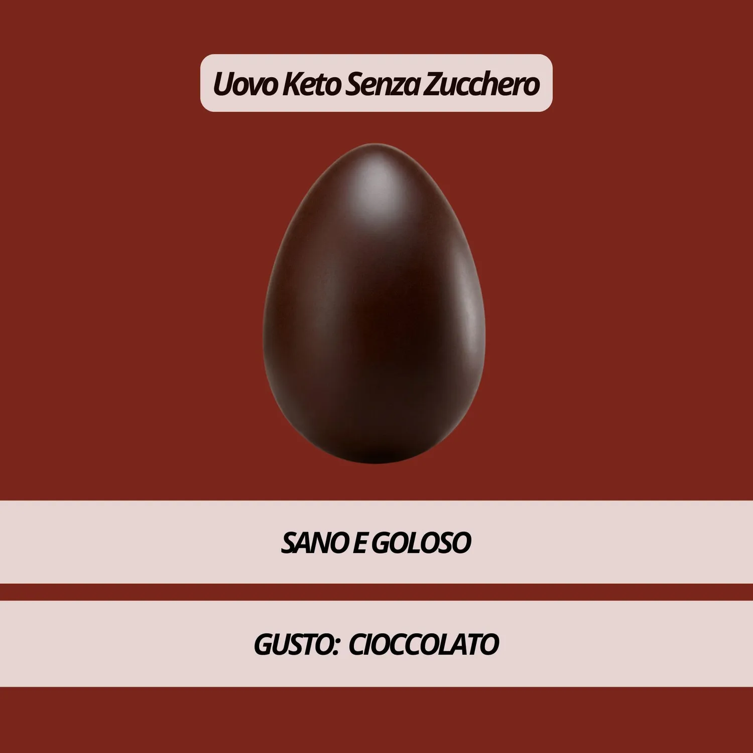 Keto 01 Carb Uovo di Pasqua 200g senza zucchero