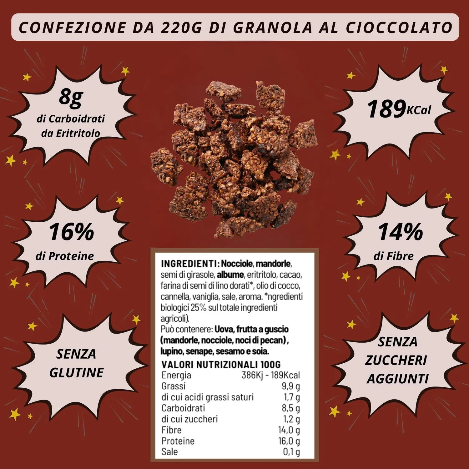 Keto 01 Carb Box Degustazione Colazione box 6 pezzi senza zucchero