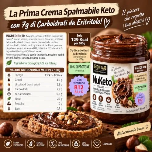 Keto 01 Carb Nuketo Crema Spalmabile senza zucchero