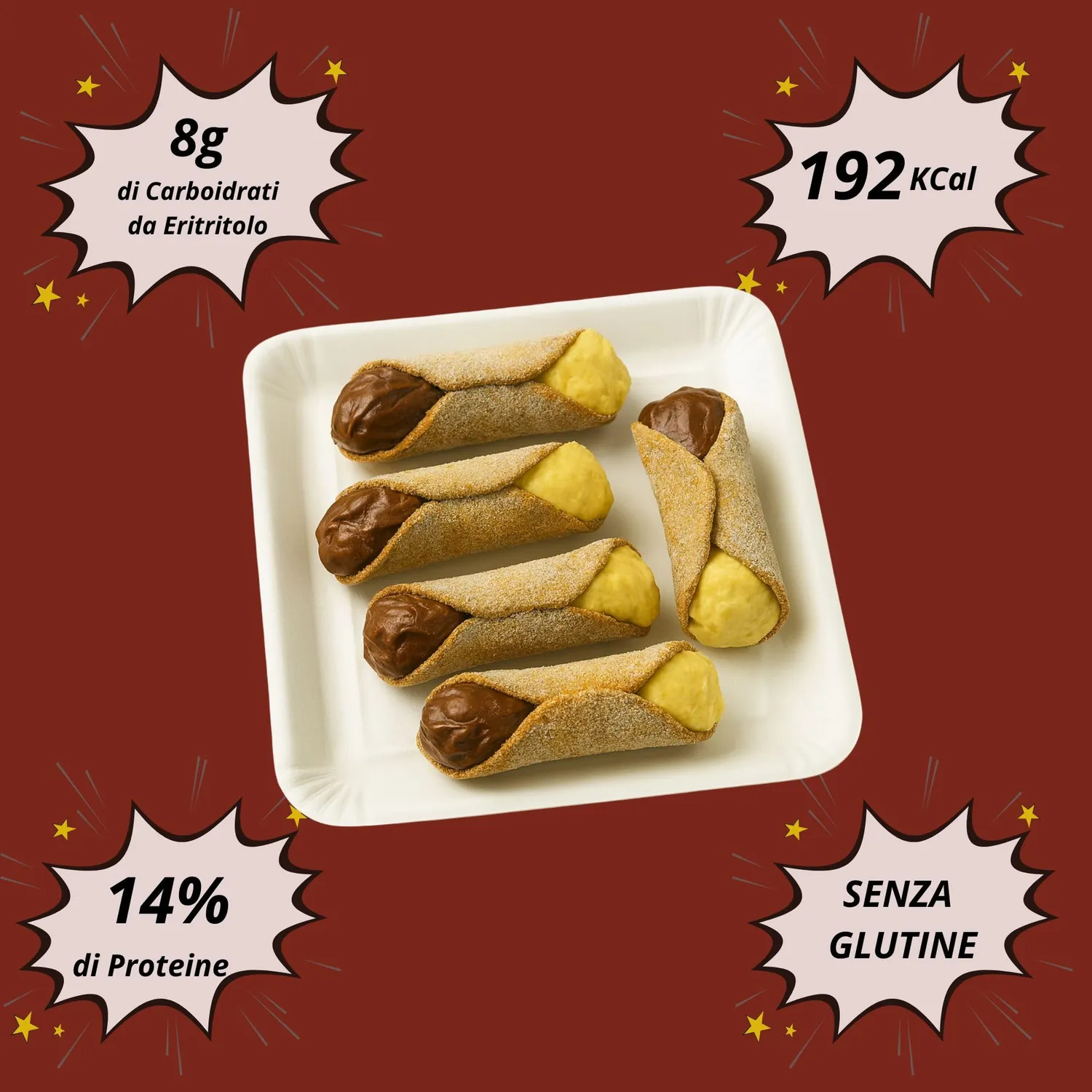 Keto 01 Carb Cannoli Siciliani Bigusto cannoli 5x50g senza zucchero