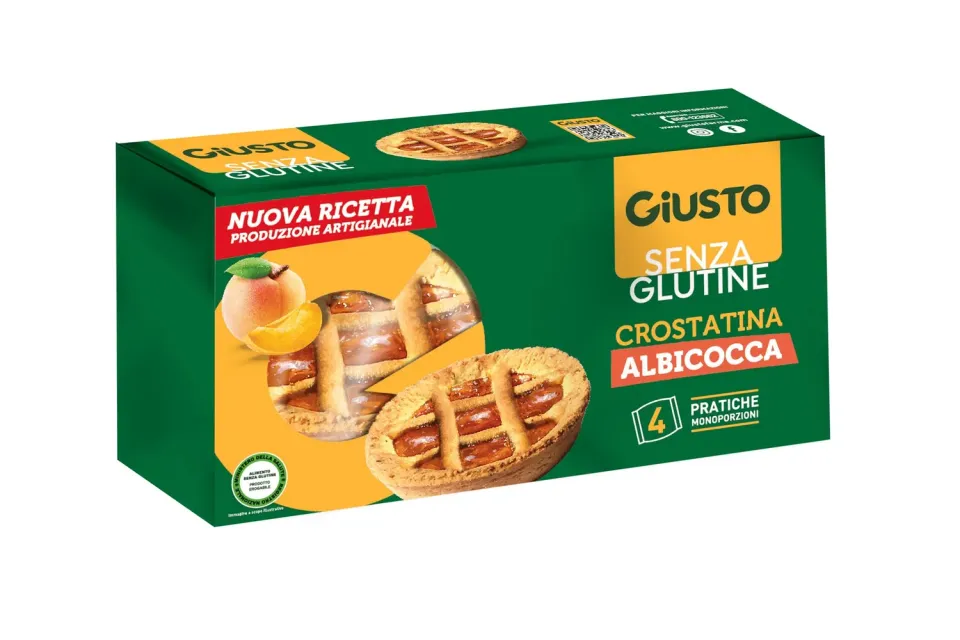 Giusto Crostatine albicocca senza glutine 4x45g fibre