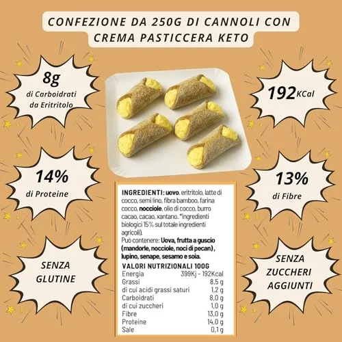 Keto 01 Carb Box Pasticceria box 5 pezzi crema pasticcera